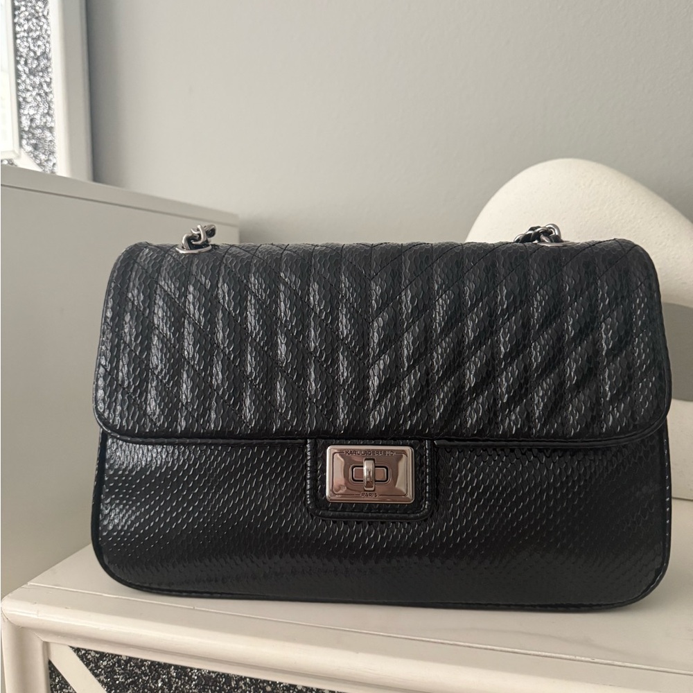 Karl Lagerfeld Black Quilted Shoulder Bag
